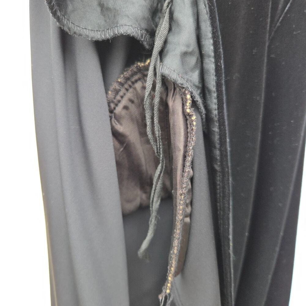 Vintage 90s Black Velvet Open Front Duster Cardigan Size M L Gothic Goth JBS - Picture 9 of 9